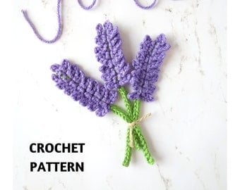 Lavender Crochet Applique Flower Motif Pattern