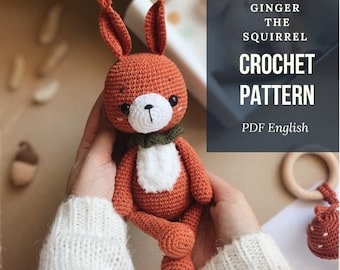 Ginger the Squirrel: English Crochet Pattern PDF