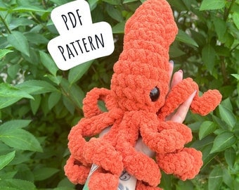 No-Sew Squid Crochet & Amigurumi Pattern