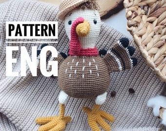 Crochet Turkey and Worm Amigurumi Pattern PDF