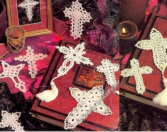 Vintage Crochet Cross Bookmarks Pattern - 3188