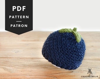 Easy Blueberry Baby Hat Crochet Pattern