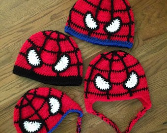Spiderweb Superhero Hat Crochet Pattern, All Sizes