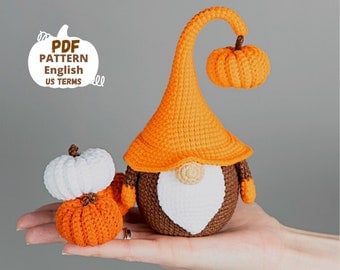 Amigurumi Gnome & Pumpkin Crochet Pattern: Halloween Decor