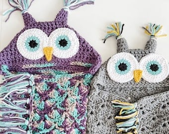 Owl Blanket Crochet Pattern by MJ's Designs