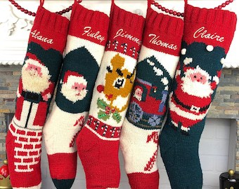 Personalized Knit Wool Christmas Stockings Pattern
