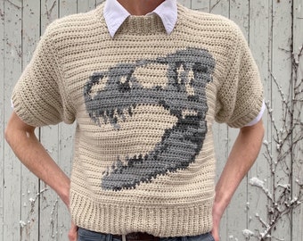 Tee Rex Crochet Shirt Pattern PDF