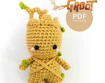 Baby Groot Amigurumi Crochet Pattern PDF