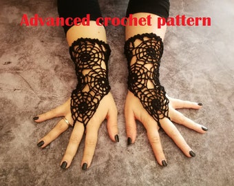Gothic Lace Spiderweb Crochet Arm Warmers Pattern