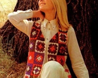 70's Vintage Women's Crochet Vest Pattern