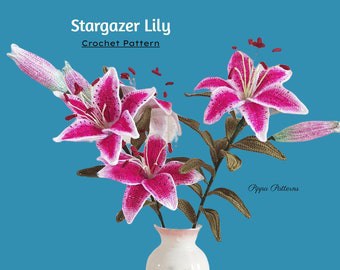 Stargazer Lily Crochet Pattern with Photos