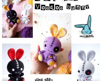 Multi-Lingual Amigurumi Voodoo Bunny Crochet Pattern
