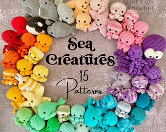 Amigurumi Sea Creatures Crochet Pattern Bundle