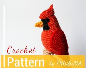 Crochet Cardinal Christmas Ornament Pattern PDF