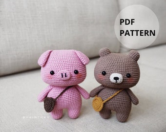 Little Pig & Bear Amigurumi Crochet Pattern