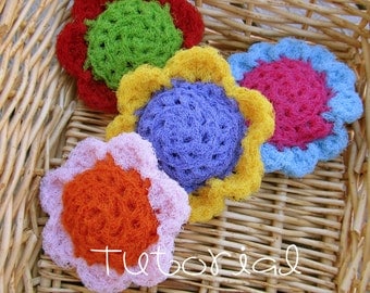 Flower Puff Scrubbie Crochet Pattern Tutorial PDF
