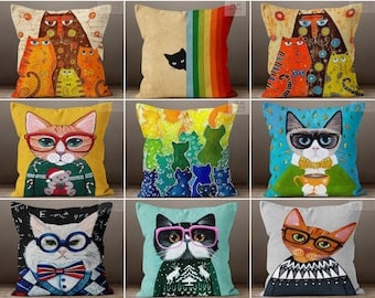 Siamese Cat Themed Decorative Throw Pillows