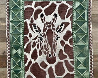 Giraffe Overlay Mosaic Crochet Blanket Pattern