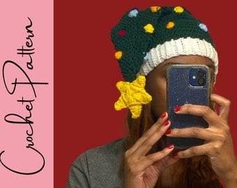 Christmas Crochet Pattern: Santa Tree Beanie Hat