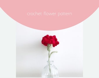 Crochet Carnation Floral Ornament Pattern DIY