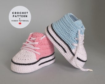 Crochet Baby Sneaker Booties Pattern & Gift
