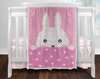 C2C Bunny Baby Blanket Crochet Pattern
