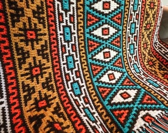 Badlands Overlay Mosaic Crochet Blanket Pattern