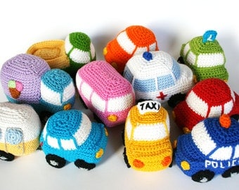 Cute 10 Little Cars Crochet Pattern PDF