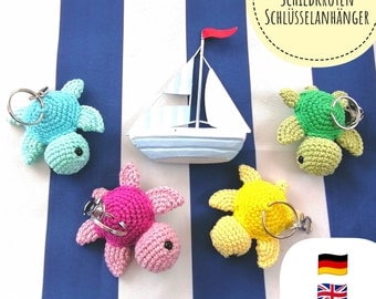 Turtle Keychain DIY Crochet Pattern in English/German