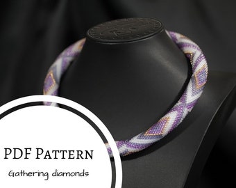 Diamonds Pattern Crochet Rope with Seed Beads