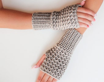 KENDALL Crochet Fingerless Gloves Pattern (S-M-L)