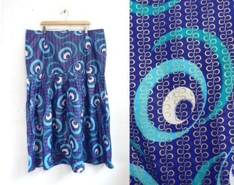 90s Vintage Handmade African Print Maxi Skirt