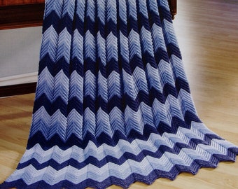 Easy Ripple Afghan Crochet Blanket Pattern
