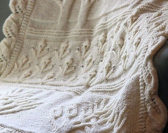 Heirloom Twin Trees Baby Blanket Knitting Pattern