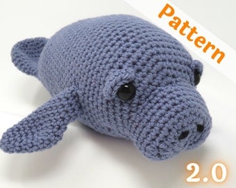Hue the Manatee 2.0 Crochet Pattern PDF