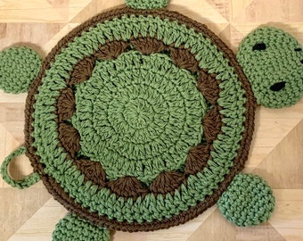 Turtle Crochet Potholder & Placemat Pattern Set