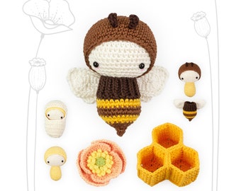 Lalylala Honey Bee Crochet Pattern Amigurumi Kit