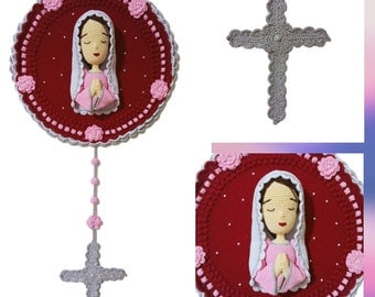 Virgin Mary Cross Rosary Crochet Pattern