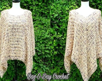 Pebbles in the Sand" Poncho Crochet Pattern