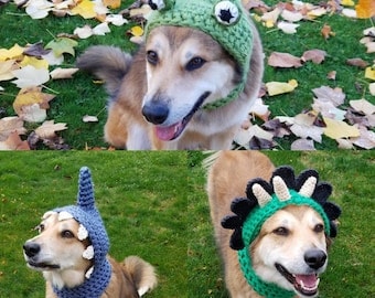DIY Crochet Dog Costumes: Dinosaur, Shark, Frog