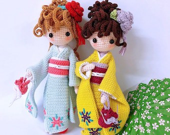Kyoko Kimono Baby English Crochet Doll Pattern