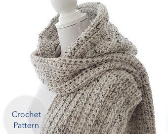 Crochet Hooded Scarf/Shawl Pattern Scoodie