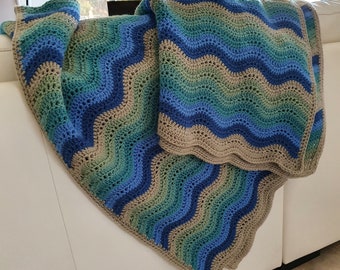 Beach Waves Ripple Crochet Blanket Pattern