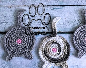 Unique Cat Butt Crochet Coaster Pattern
