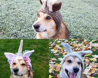 DIY Crochet Dog Costumes: Unicorn, Bunny, Deer