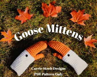 Custom Size Goose Mittens Crochet Pattern