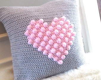 Heart Pillow Crochet Pattern: Farmhouse Valentine Decor