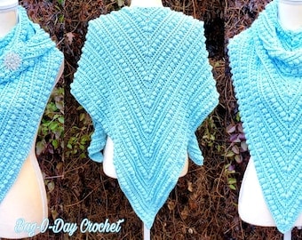 Crystal Blue Sensation" Crochet Shawl Pattern