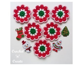 Merry Jingle Crochet Coaster Pattern CNC310