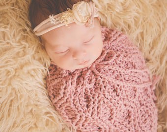 Waves Baby Cocoon Crochet Pattern (Swaddle/No Hat)
